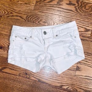 American Eagle white jean shorts